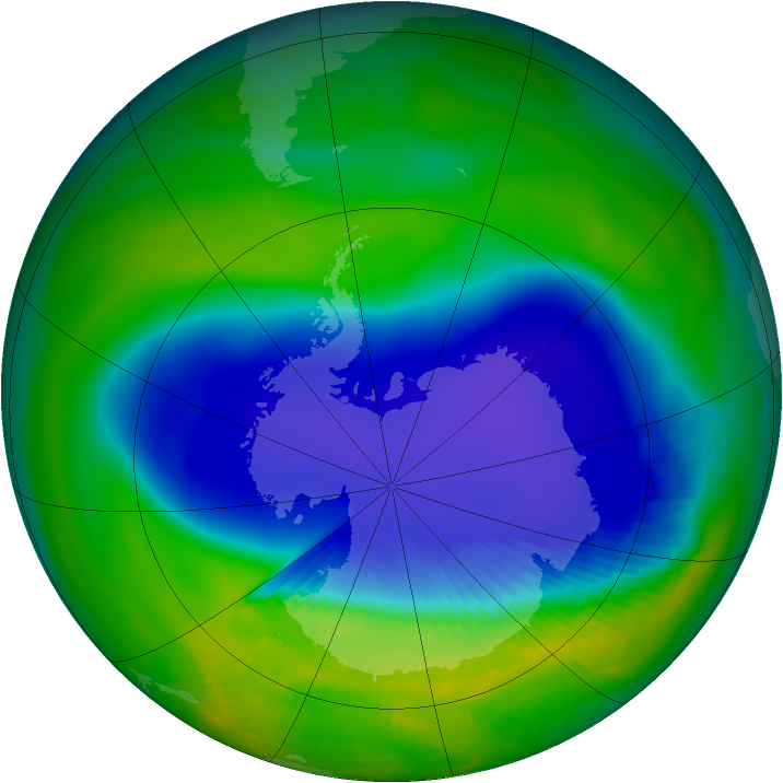 Antarctic ozone map for 17 November 1999